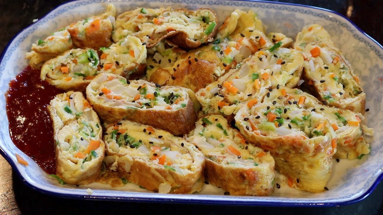 Recette Coréene - Omelette Roulée aux légumes - Gyeran Mari