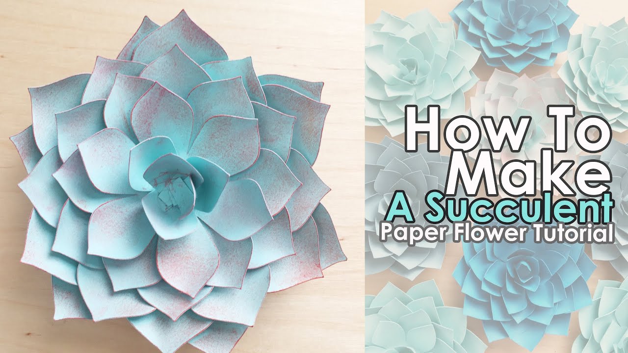 Paper Succulents Flowers | Paper Flower Tutorial Easy | Free Template | Paper Flowers Easy How To