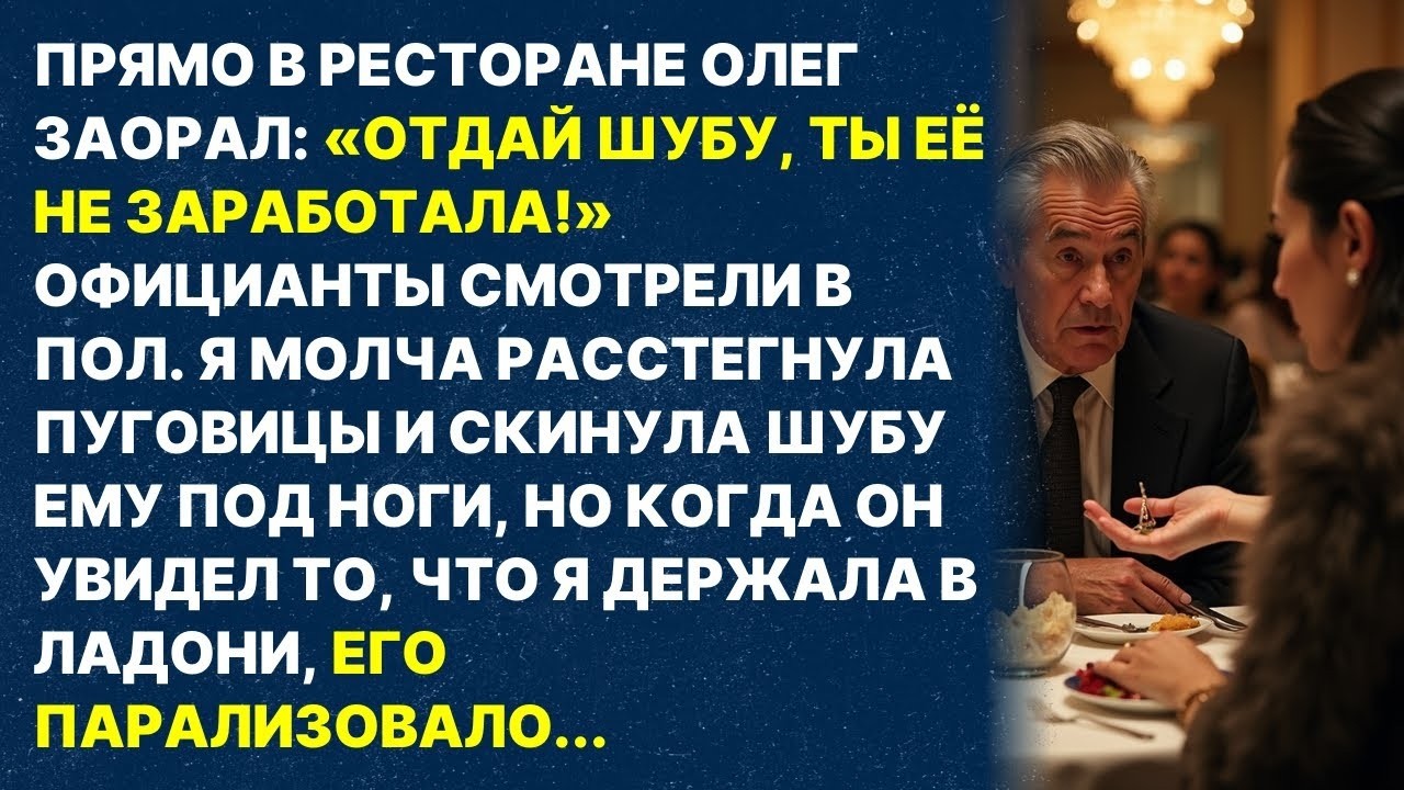«Отдай шубу, ты её не заработала!» — орал муж в ресторане. Я сняла её, но то что было в моей ладони