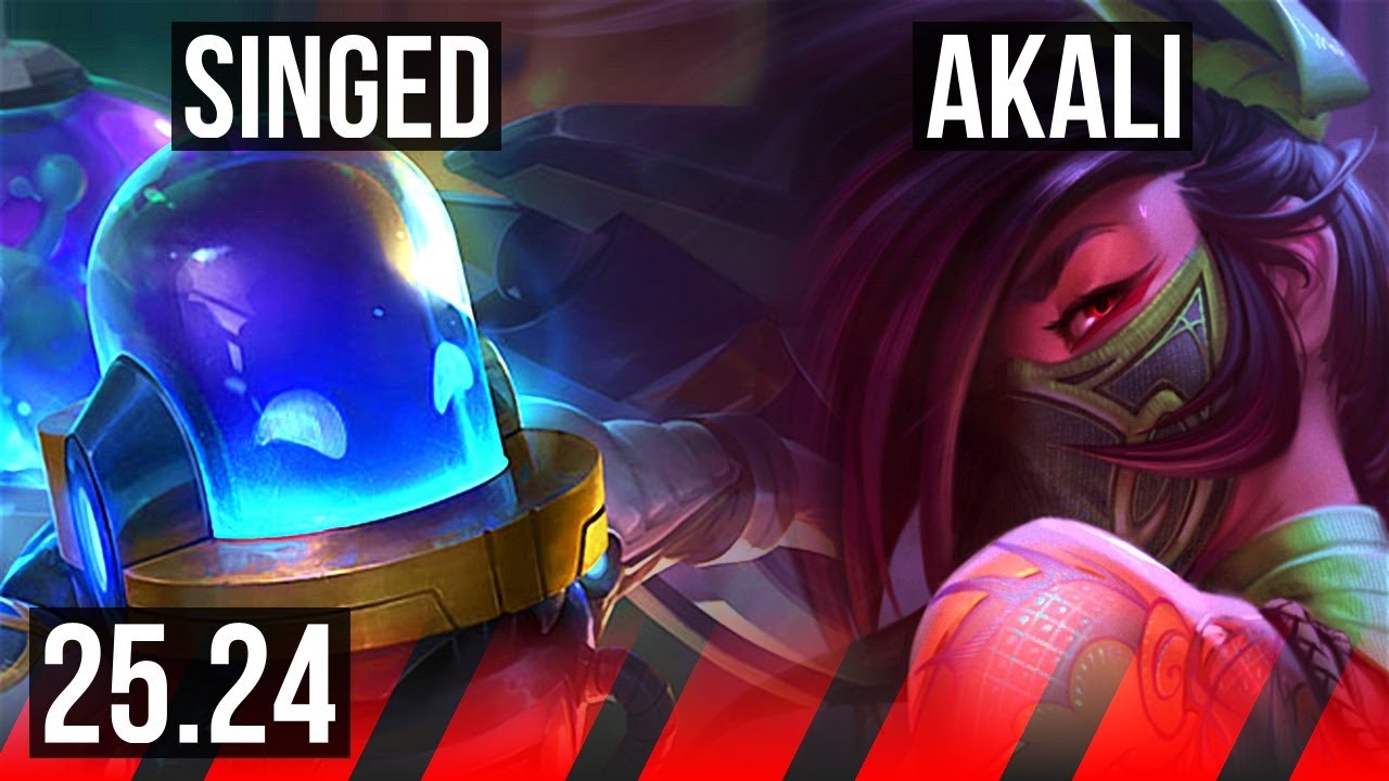 SINGED vs AKALI (TOP) | Good KDA: 23/2/6 | KR Master | 25.24