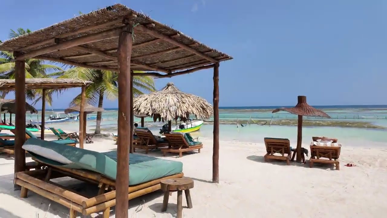 Costa Maya Mexico - Mahahual Beach  - Full walk with chill music