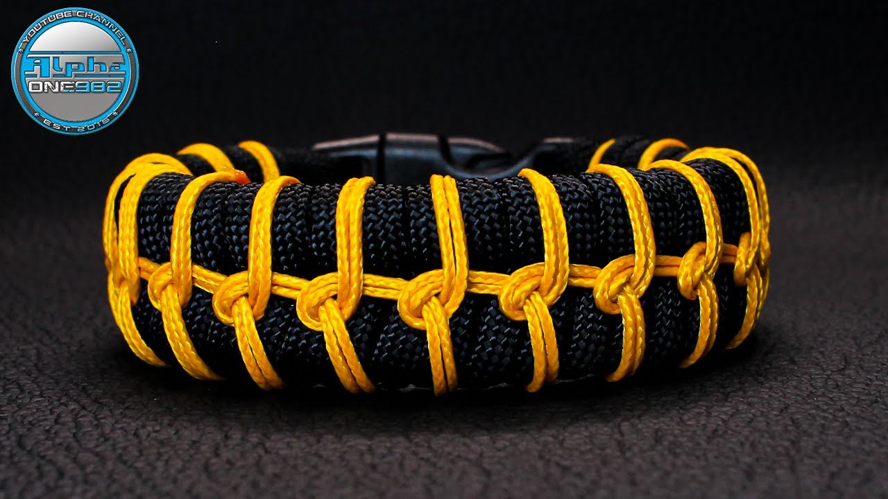 Beautiful Paracord Bracelet Fishtail and Golden micro cord Knot Tutorial DIY