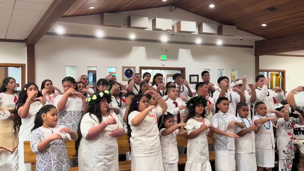 Read your bible, pray everyday - Children of St. Benedict’s Samoan Community #WhiteSunday2025🤍