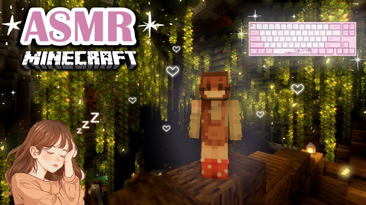 Minecraft ASMR ♡ - First Time on the ASMRcraft Server 🌿 | Whispering & Keyboard Sounds 🌙