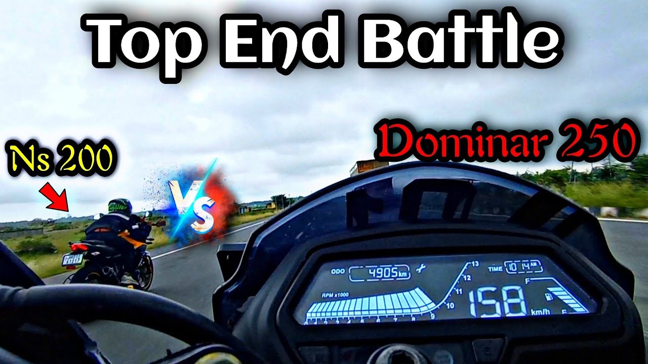 Bajaj Pulsar ns 200 bs6 vs Dominar 250 bs6 | Top End race | Amazing battle | Top speed |#ns200#bajaj