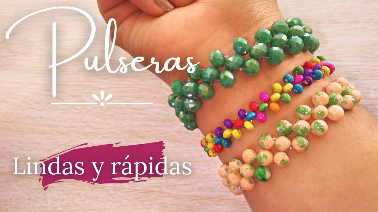PULSERA FÁCIL Y RÁPIDA/ CRISTALES/ MADERA/ BRACELET/ Tatiana Rengifo