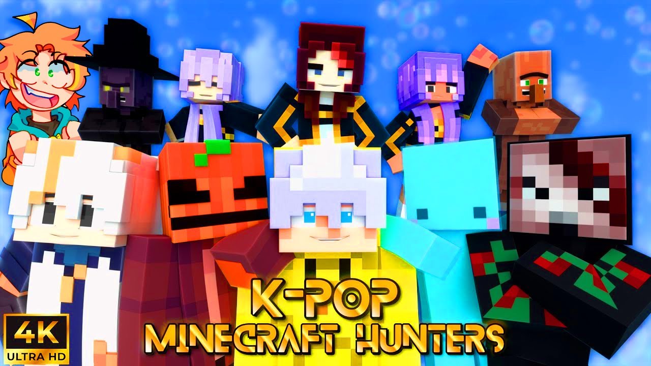 K-POP MINECRAFT HUNTERS 🎬 Película Animada de Minecraft | (K-Pop Demon Hunters) l POPLOSTWINS