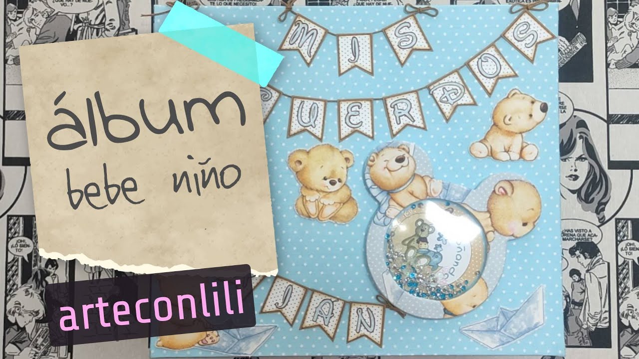 Álbum para bebé [👶] con la 📄 colección -Bebé Niño- de ✨Nuria Scrap And Tips ✨
