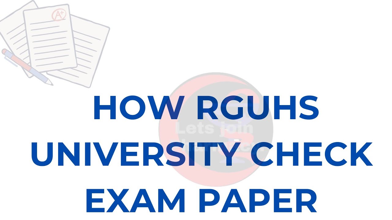 Exam Paper checking system I RGUHS university|Pharmacy|Other courses|