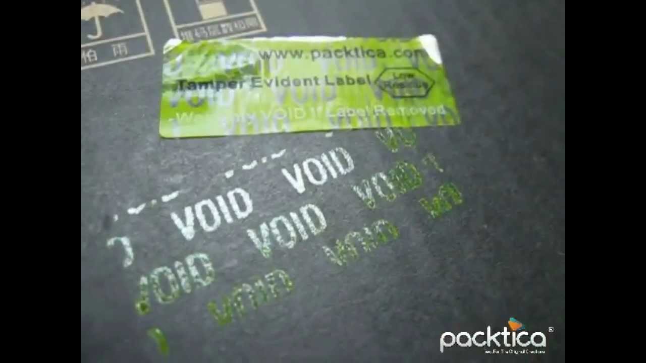 Packtica Tamper Evident Low Residue Label