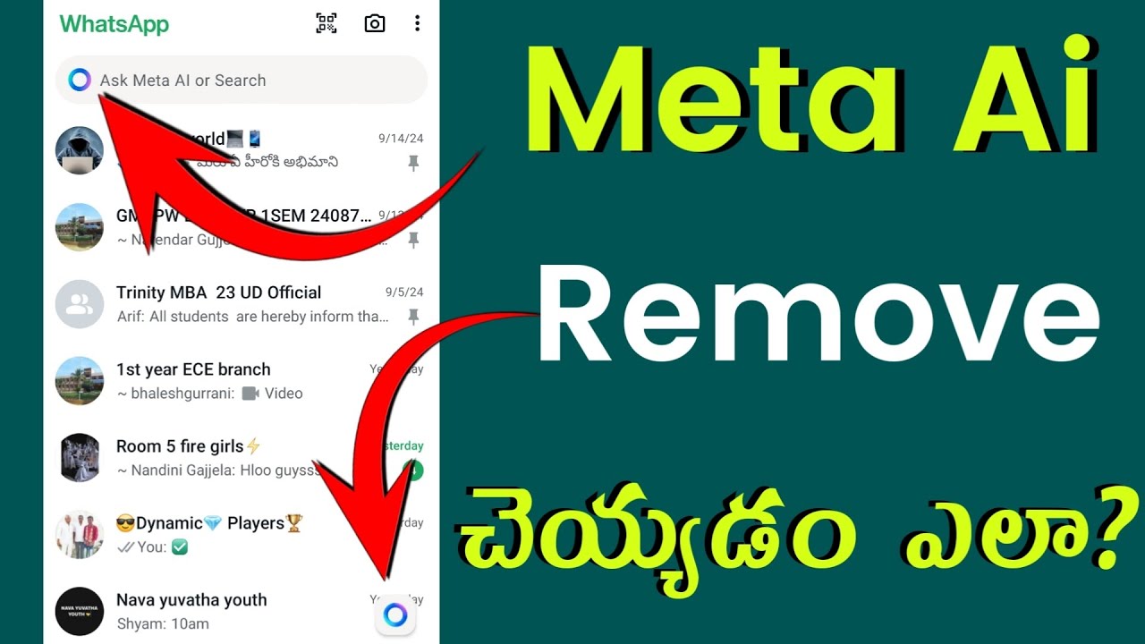 How to remove meta ai on whatsapp in telugu (2024)