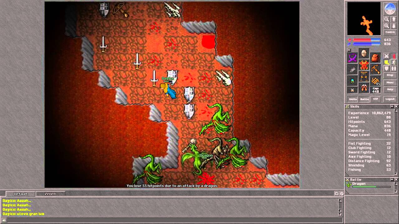 Tibia [7.3] Level 88 paladin Dragon hunt