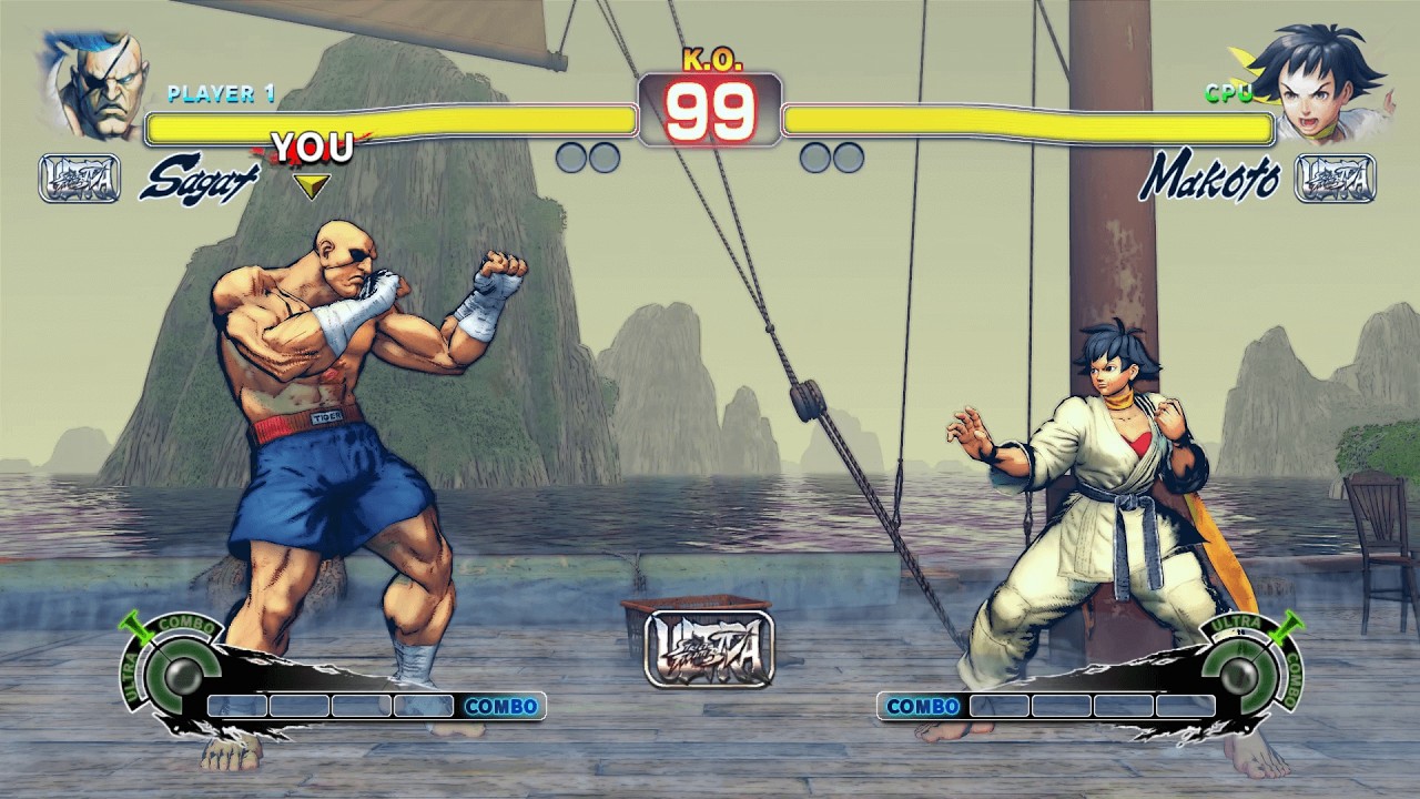 Сагат против Макото (самый сложный уровень) Street Fighter 4 | Эпическая битва