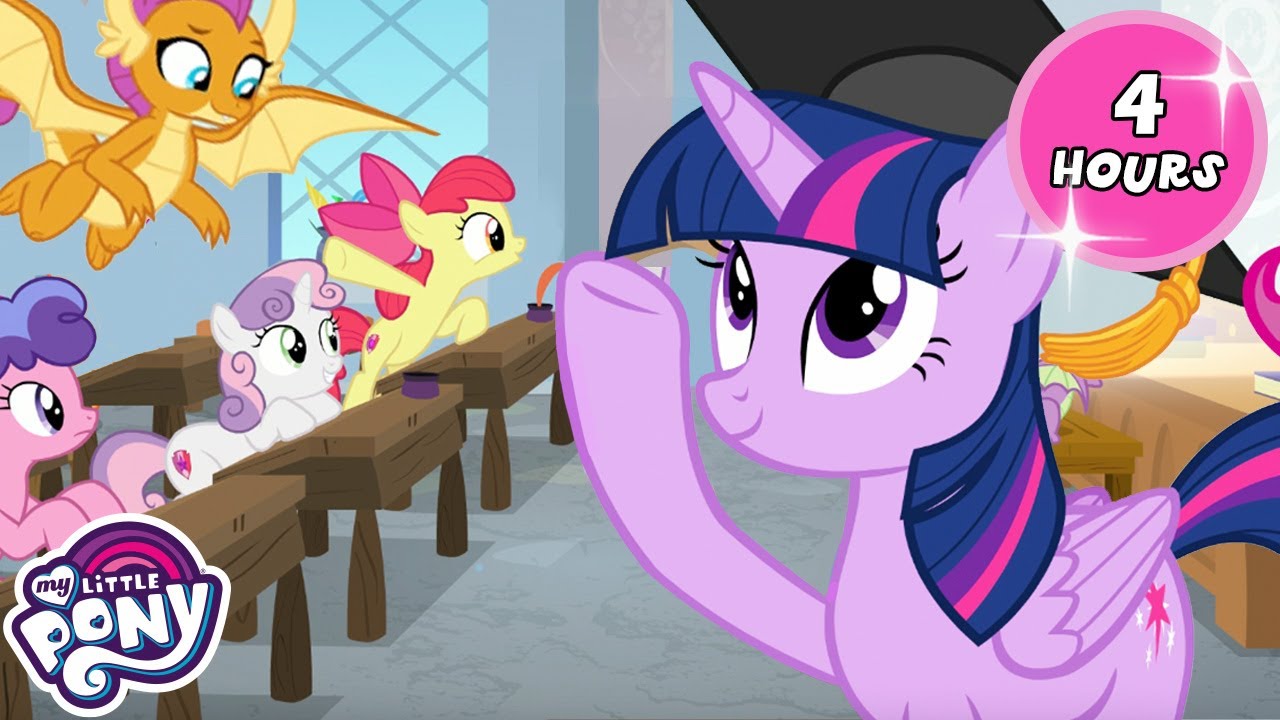 As lições de Crepúsculo na Escola da Amizade 🎓🥰 | 4 HORAS | My Little Pony: Amizade é Mágica