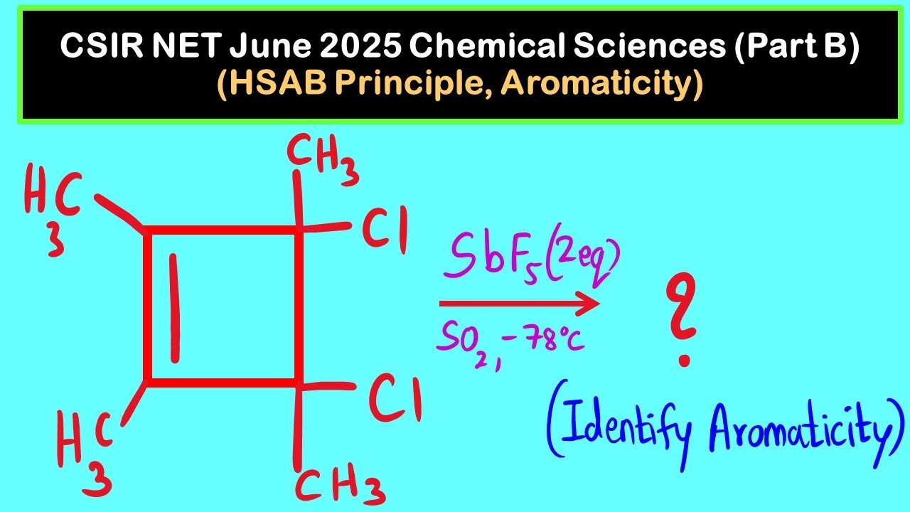 Принцип HSAB, ароматичность | CSIR NET, июнь 2025, химия