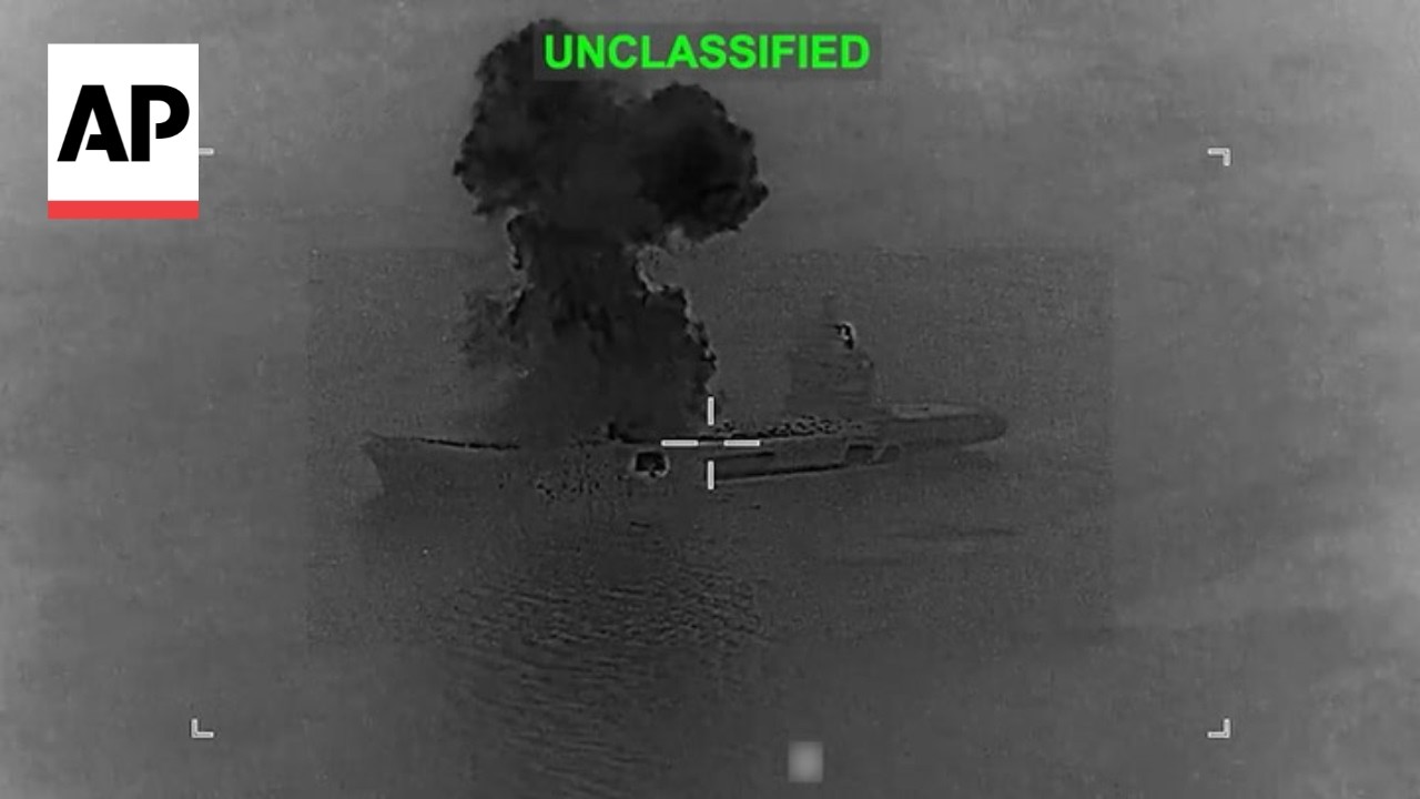 US Central Command video shows US striking an Iran drone carrier