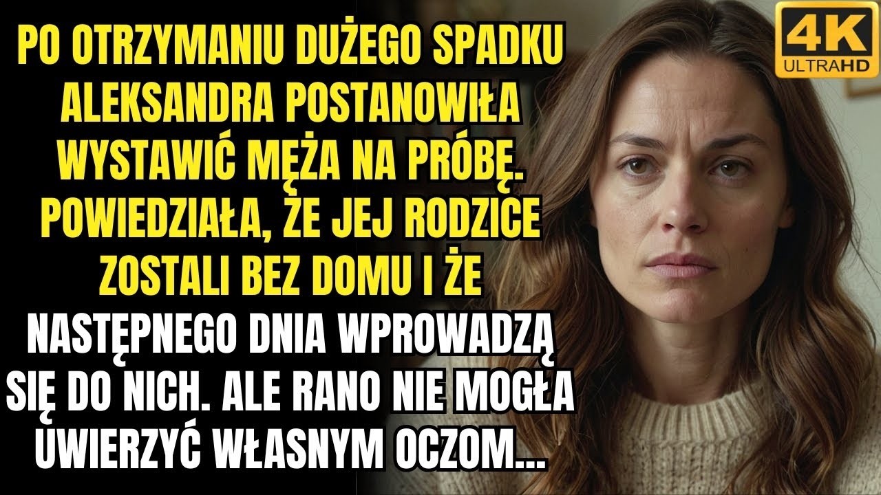 Otrzymawszy duży spadek, Aleksandra postanowiła sprawdzić męża  Powiedziała, że jej rodzice zostali