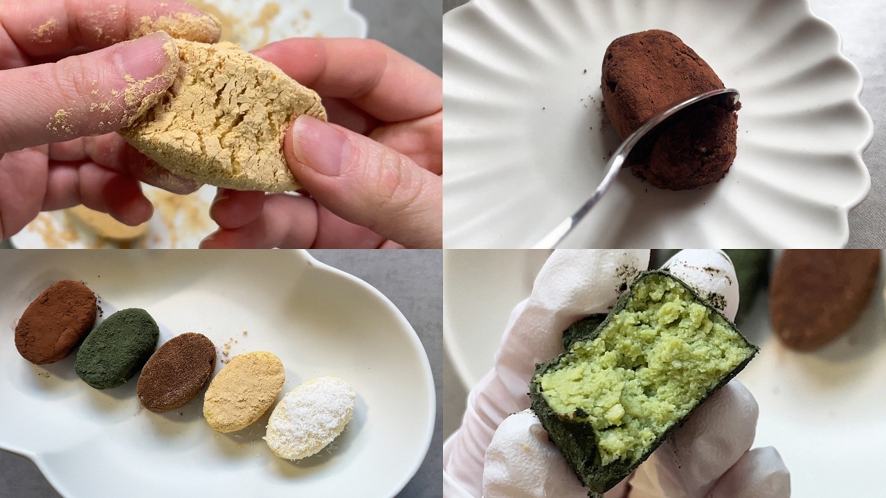 🍮 전자레인지 4분, 한 반죽으로 5가지 맛 한입 케이크 (밀가루·설탕 없이)