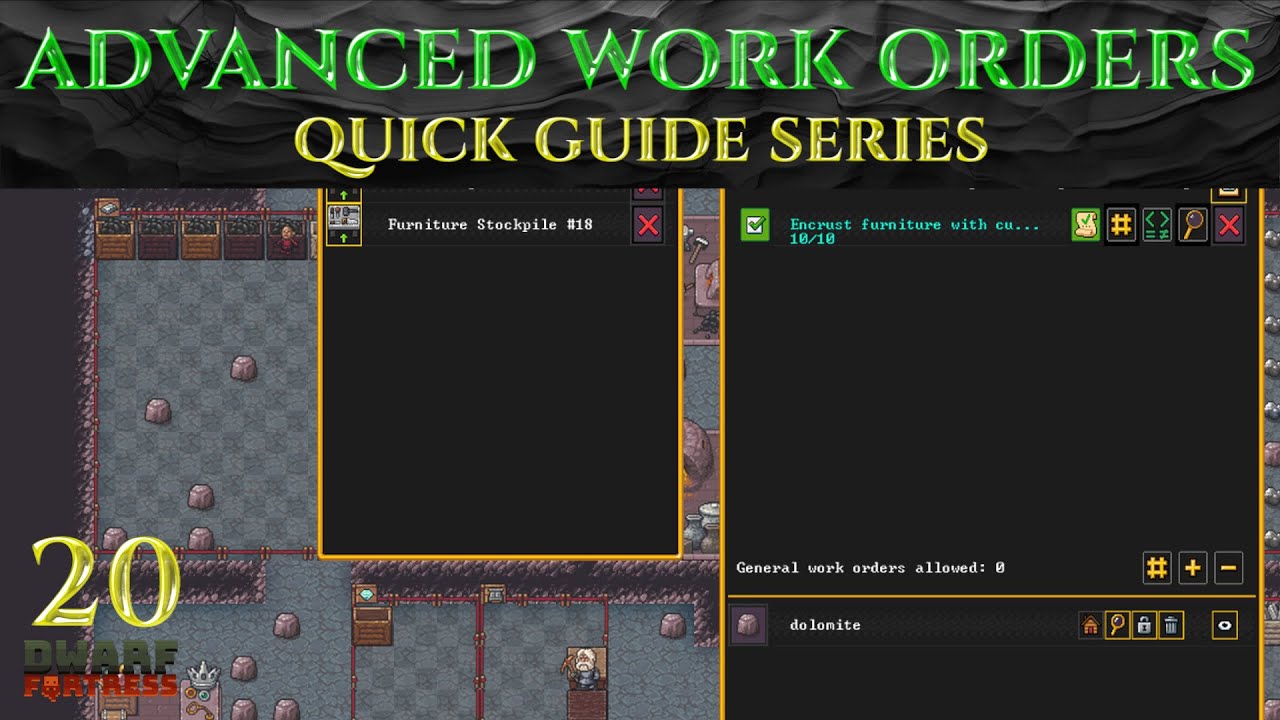 РАСШИРЕННЫЕ ЗАКАЗЫ НА РАБОТУ - Руководства по Dwarf Fortress от Ic0n, эпизод 20