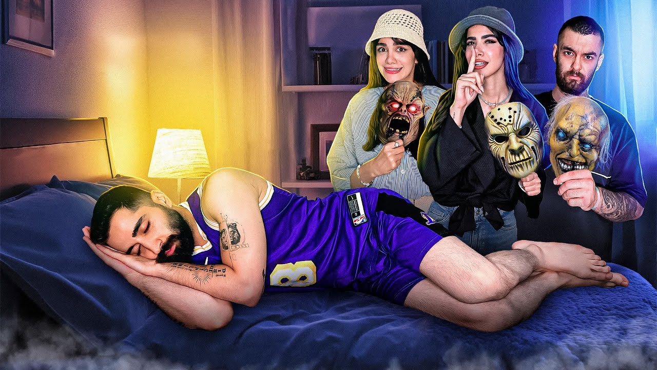 شب تا صبح تو خونه نیما با ماسکای ترسناک قایم شدیم😈
