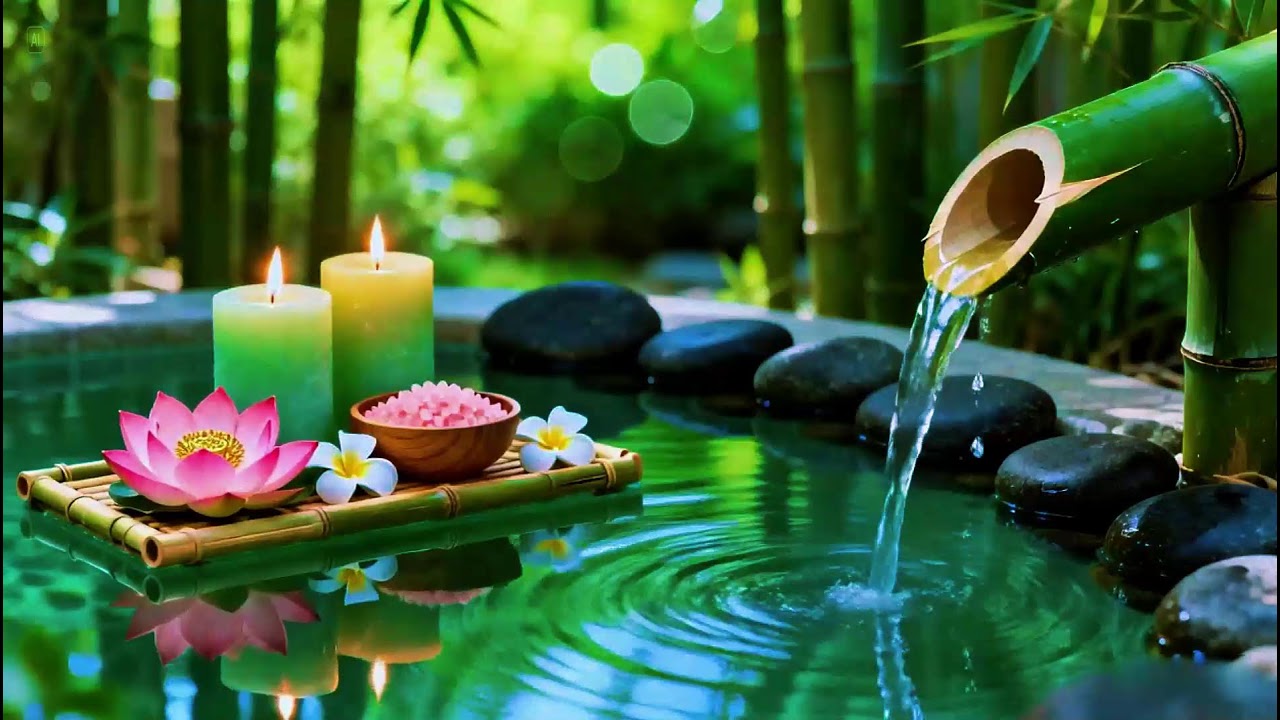 Relaxing Sleep Music with Bamboo Water Sound🌿Relaxing Sleep, Study & Calming Deep Relaxation,Yoga
