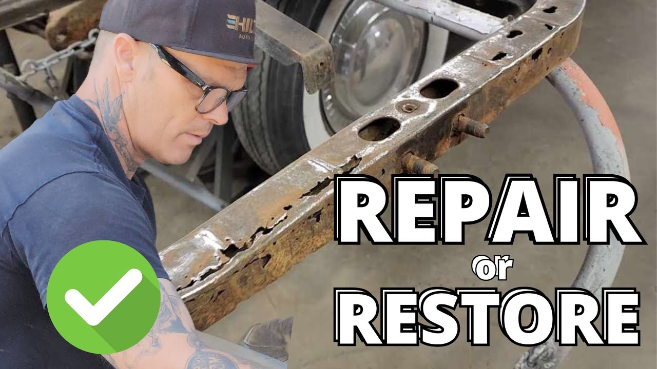 Repairing the rusty rad support... NOT restoring it (there is a difference)