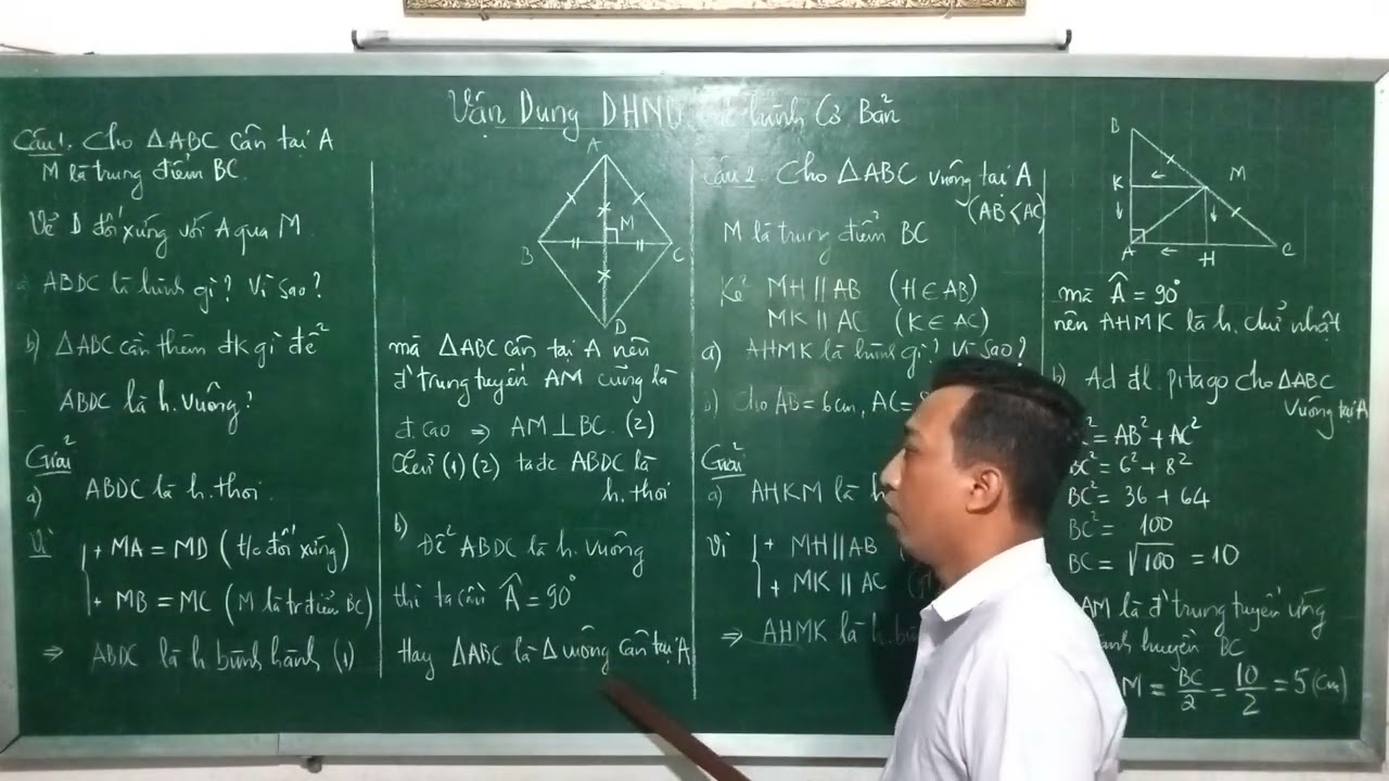 Toán 8. Vận dụng dấu hiệu nhận biết của các hình