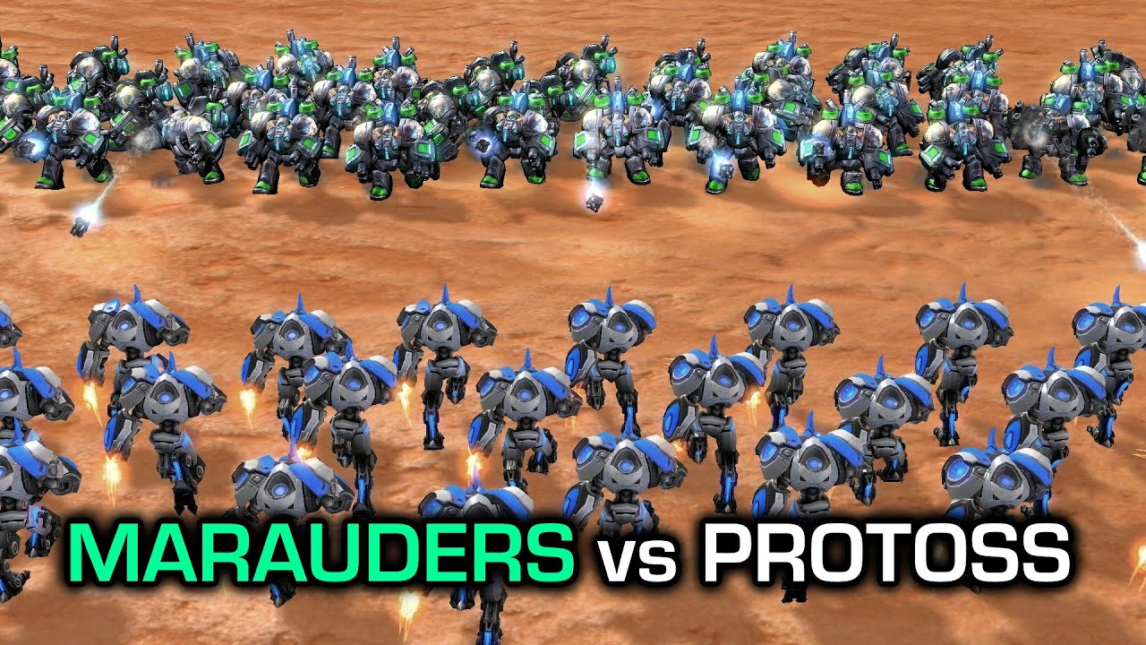 Marauders vs EVERY PROTOSS GROUND UNIT 【Daily StarCraft Brawl】