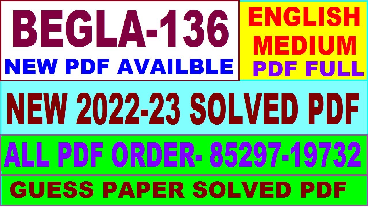 begla 136 solved assignment 2022-23 / begla 136 solved assignment in English / ignou bag begla 136