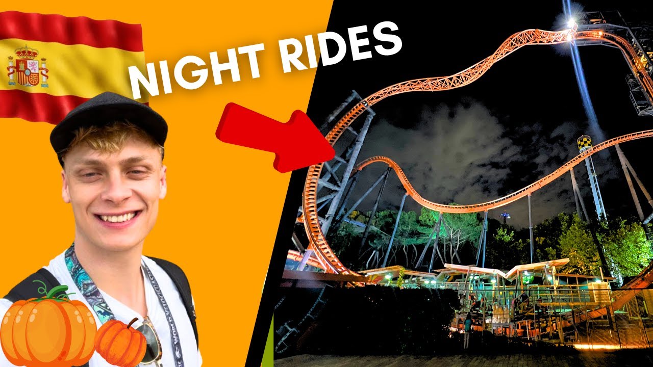 HALLOWEEN IN SPAIN | PARQUE DE ATRACCIONES DE MADRID | First ever visit, scare mazes & night rides!