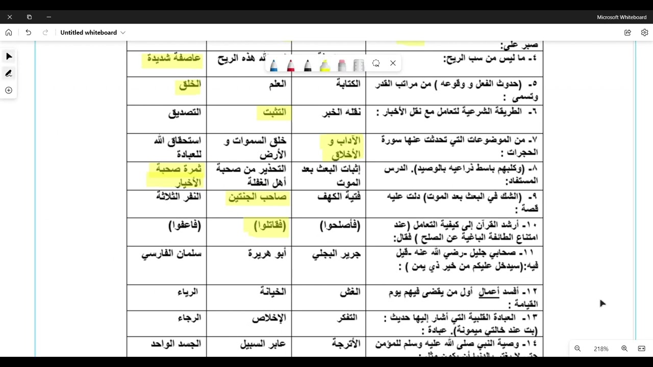 نموذج (2) مراجعة اختبار دراسات إسلامية ثالث متوسط الفصل الدراسي الأول 1444 هـ