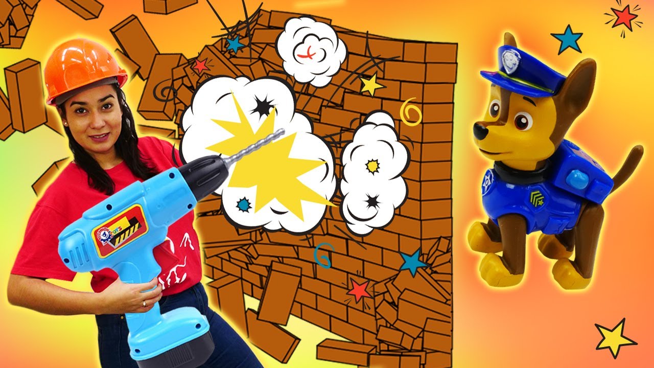 Lustige Schule mit Valeria. Die Paw Patrol baut eine Hundehütte | Kinder Cartoons