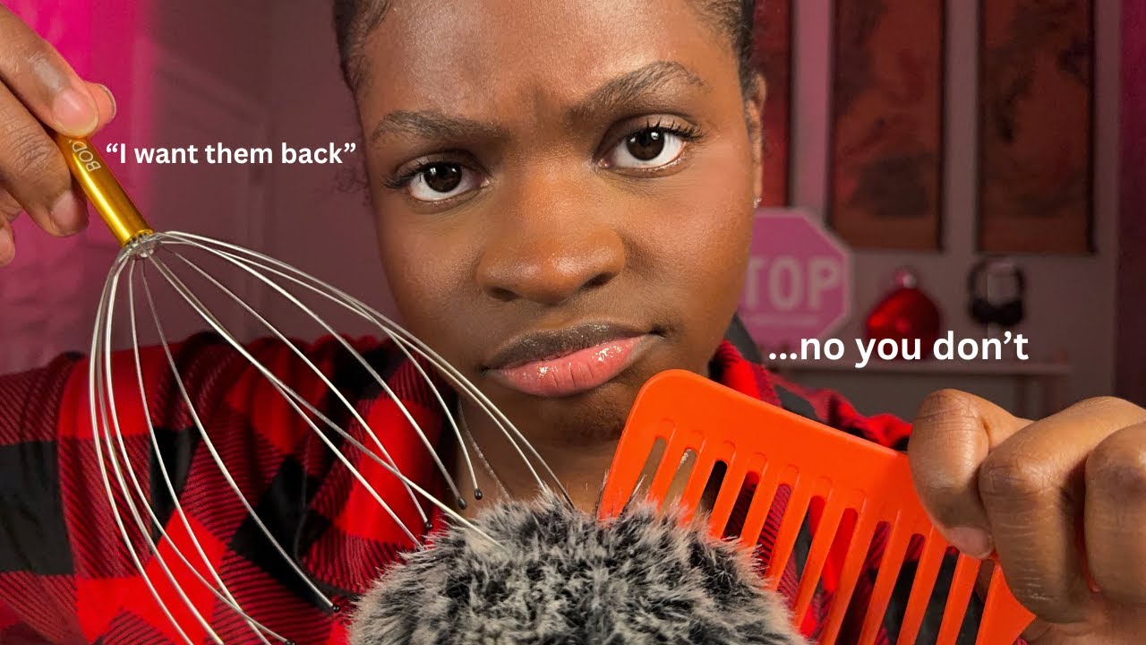 ASMR Scalp Massage For The Heartbroken 💔 (fluffy mic cover, scissors, combing, personal attention)