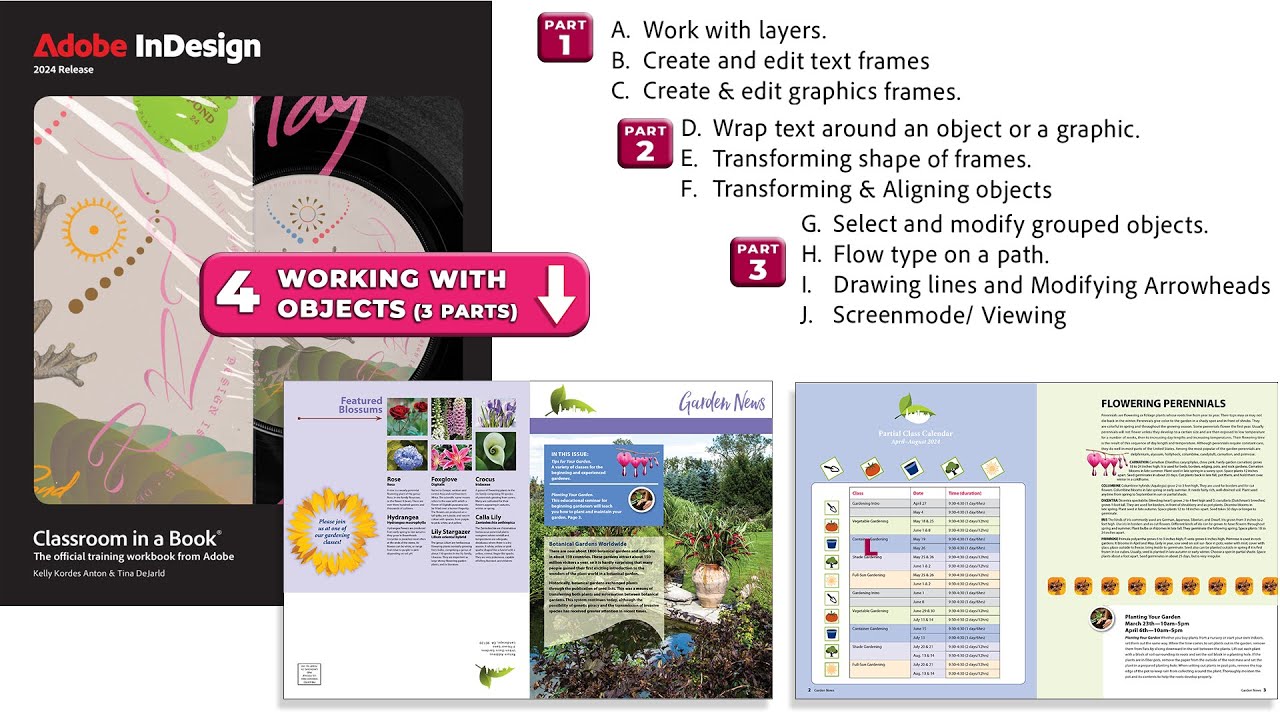 2024 ADOBE INDESIGN:  Classroom in Book- 04 lesson - WORKING WITH OBJECTS (3 parts) - PART 1