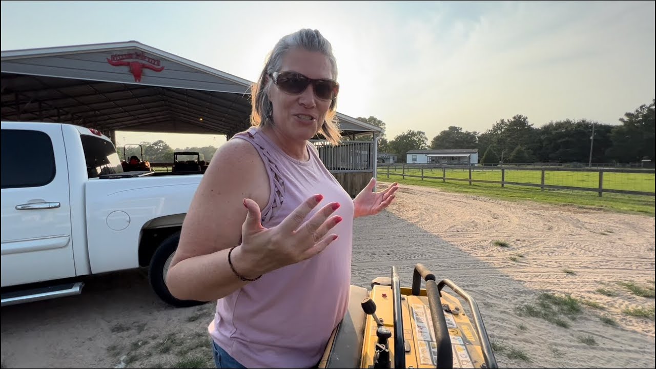 Megan&rsquo;s mom takes on Lawn Mowing!