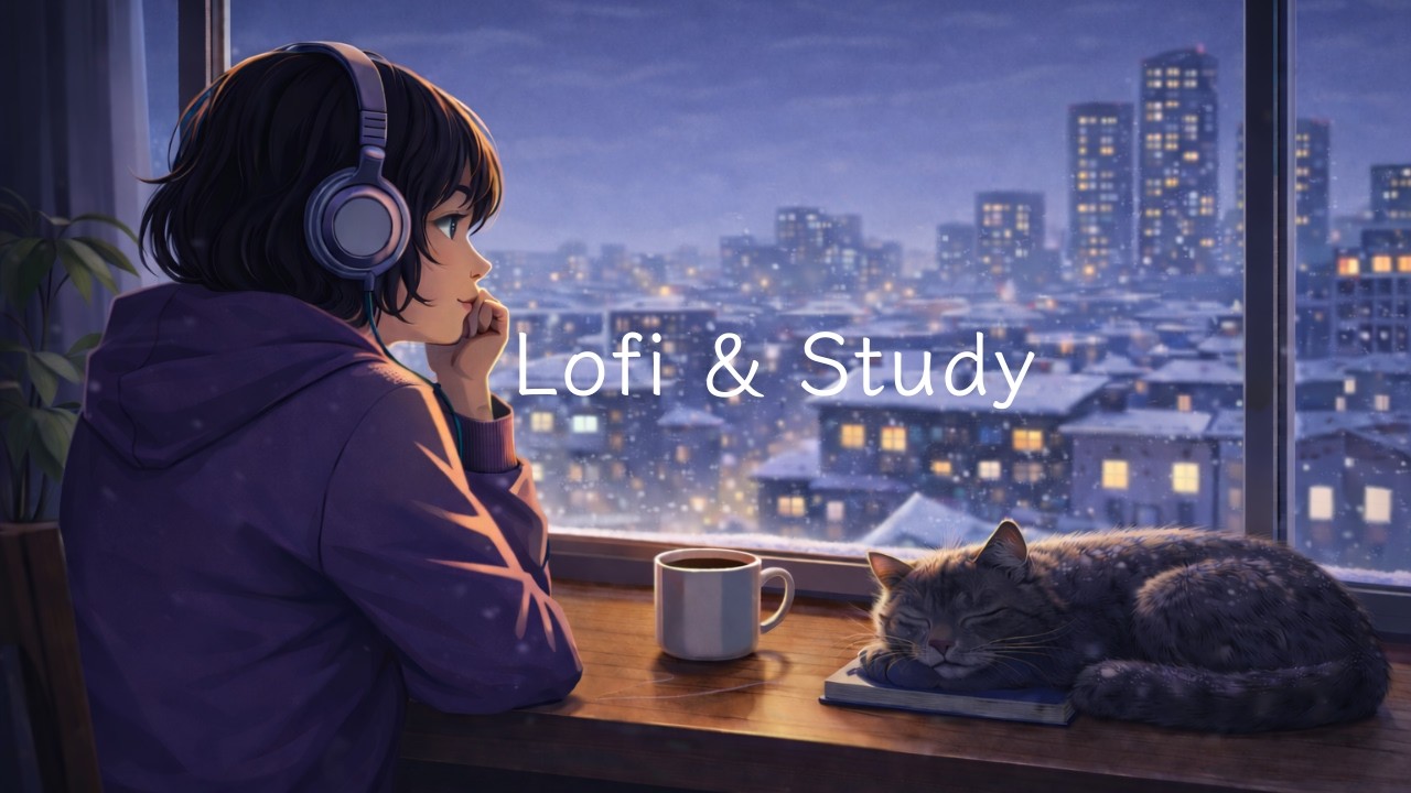 Cozy Snowy Night ☕ Lofi Study Ambience  ❄️ | Chill Beats for Focus, Relax & Sleep  讀書音樂・工作・放鬆・助眠音樂
