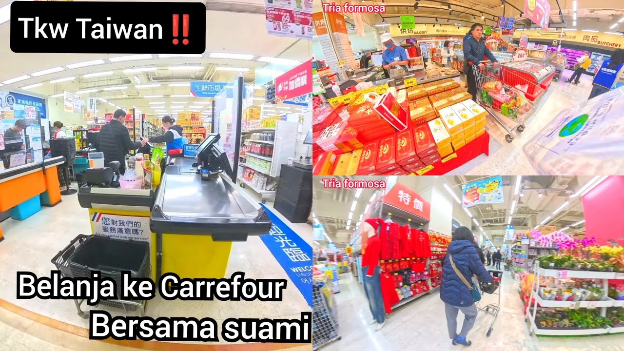 Tkw Taiwan ‼️ Belanja ke Carrefour Taiwan bersama suami #carefour #shopping 