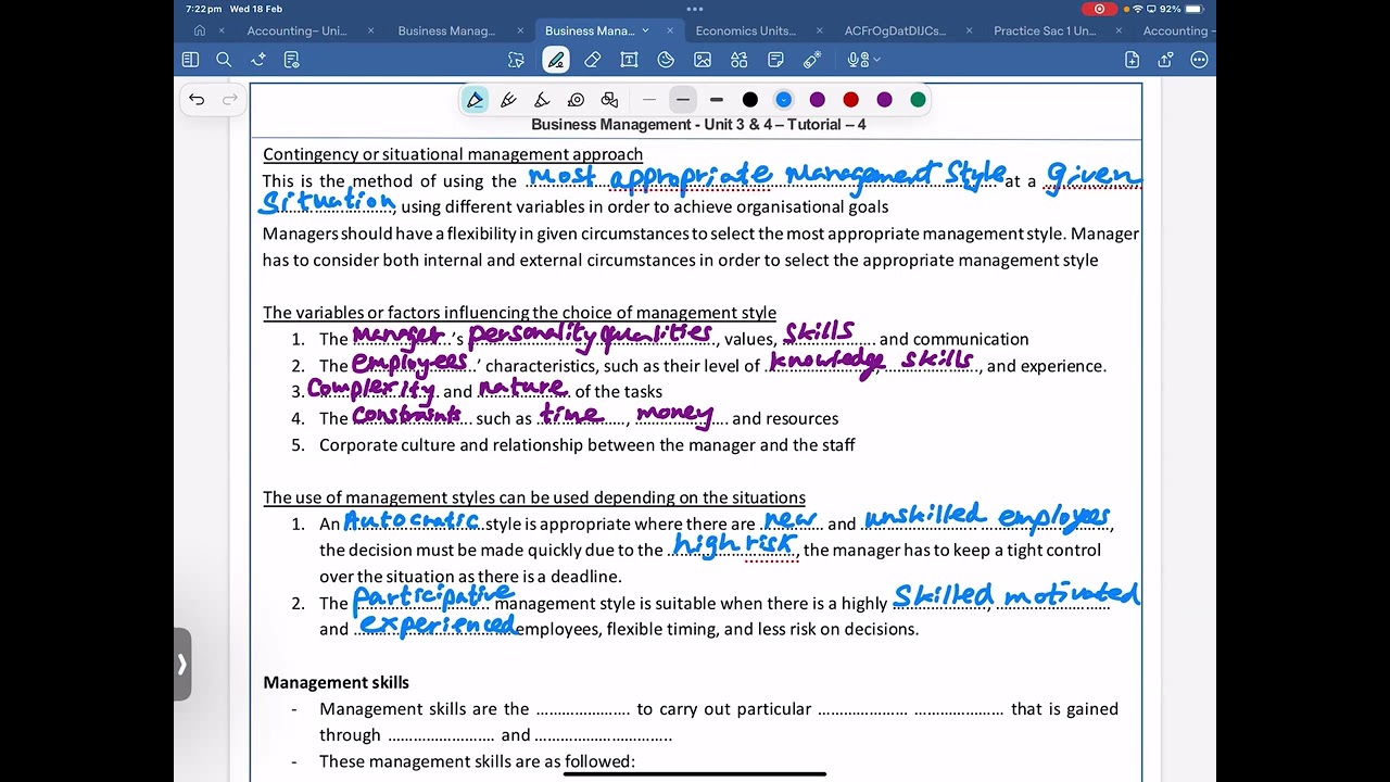 Business Management 34 18th February