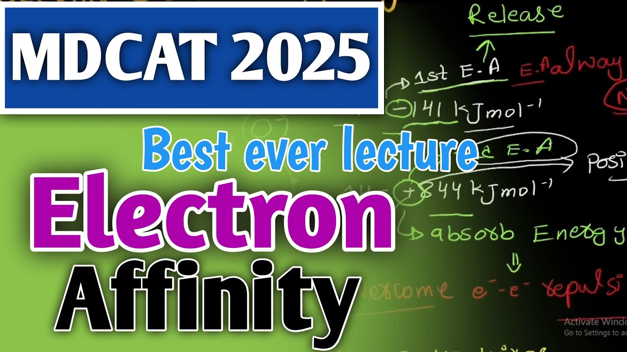 Lec # 6 Electron affinity and trend in periodic table  MDCAT chemistry lectures