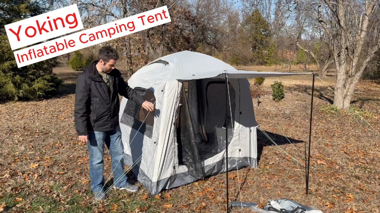 Yoking Inflatable Camping Tent, well built with awning! #tent #inflatabletent #camping