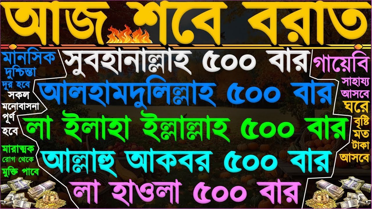 শবে বরাত চলে যাচ্ছে.. আপনার কি এখনো ভাগ্য পরিবর্তন হয়নি? তাহলে এই তাসবিহ ৫০০ বার” মনোযোগ দিয়ে শুনুন