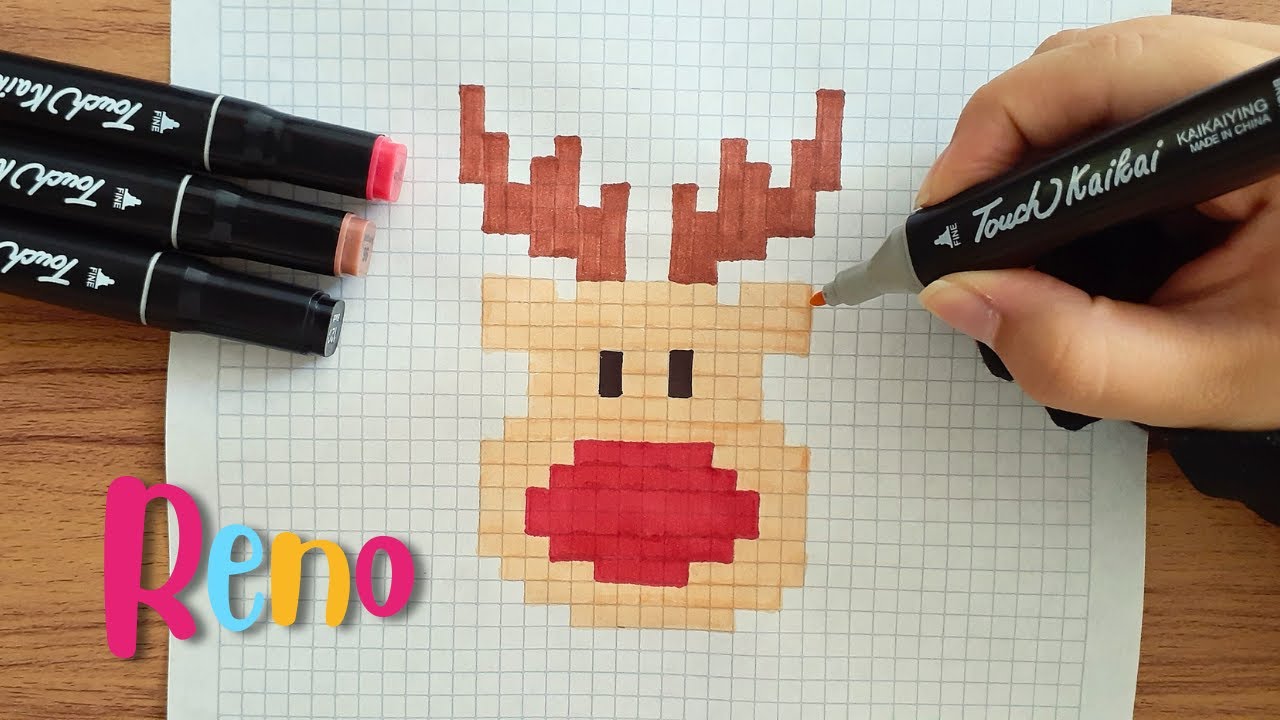 Como dibujar a RENO en PIXEL ART – Tutorial paso a paso