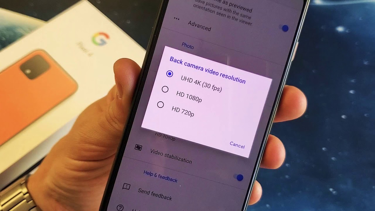 Google Pixel 4 / 4XL: как изменить разрешение, качество видео и FPS (кадров в секунду)