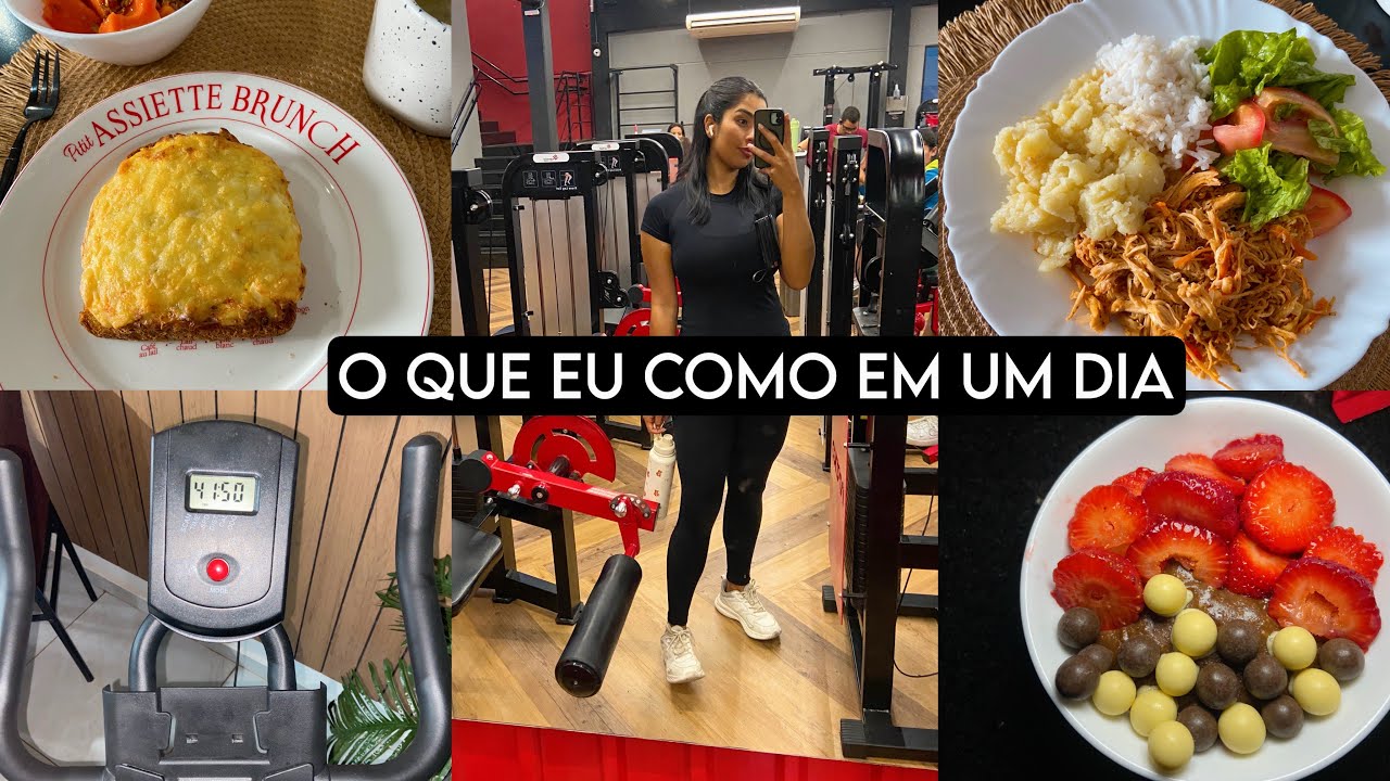 O QUE EU COMO EM UM DIA + ACADEMIA E RECEITINHAS FIT ✨🥗