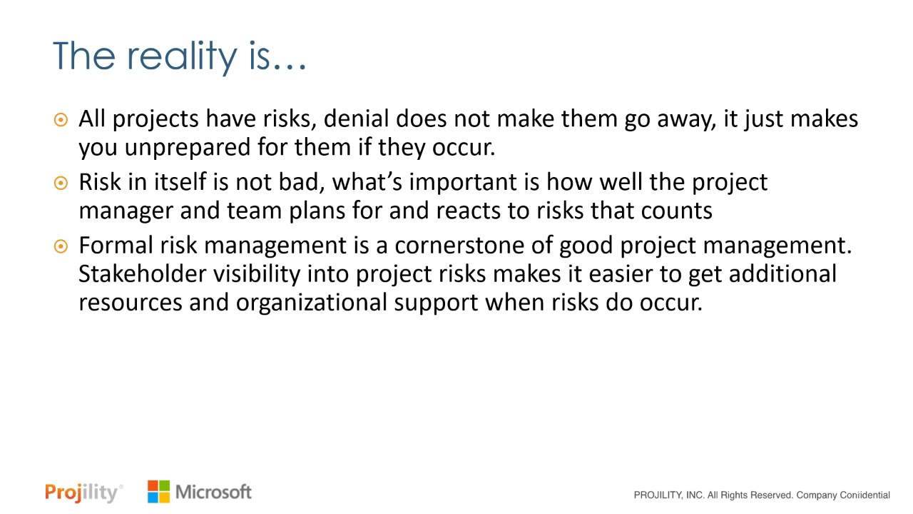Managing Risks on your Projects using Microsoft Project