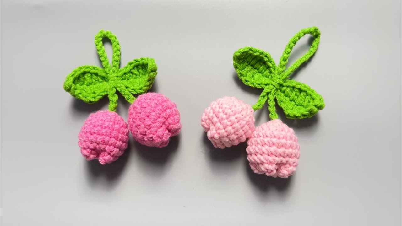 Crochet keychain | Móc chùm hoa tulip làm móc treo chìa khoá - trang trí túi xách