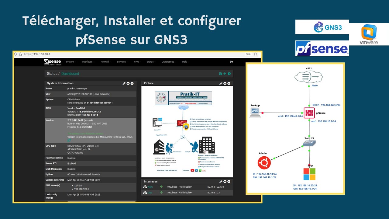 Télécharger et installer pfSense sur GNS3 en 2025 : la vraie méthode à connaître