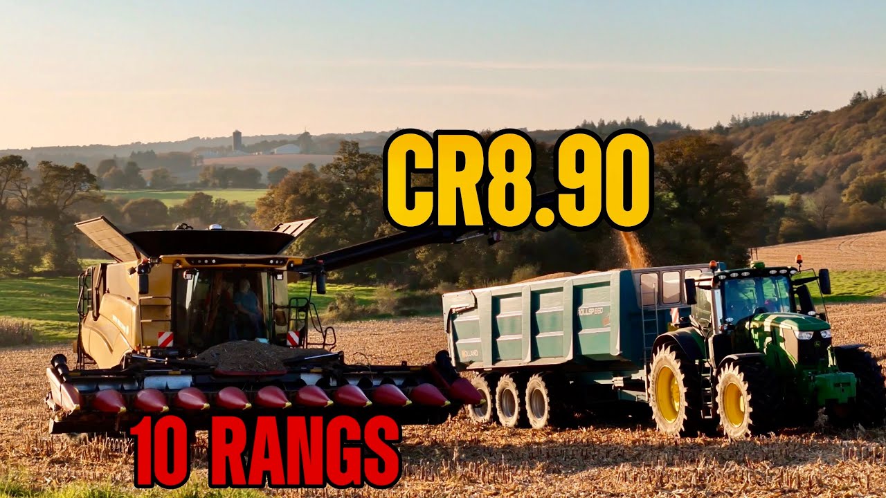 🌽NEW HOLLAND CR 8.90 ET CUEILLEUR GERINGHOFF 10RANGS | MAÏS GRAIN EN BRETAGNE