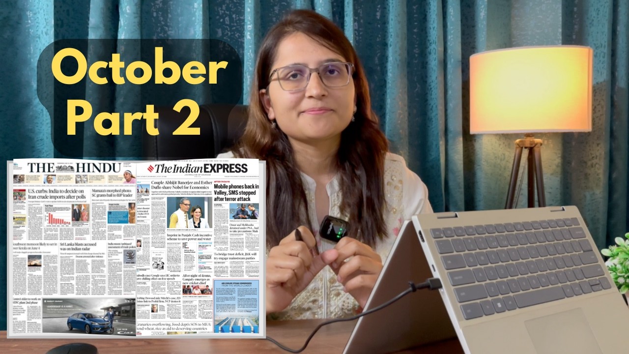Complete Current Affairs for HCS 2026 Exam | October 2025 (Part 2)