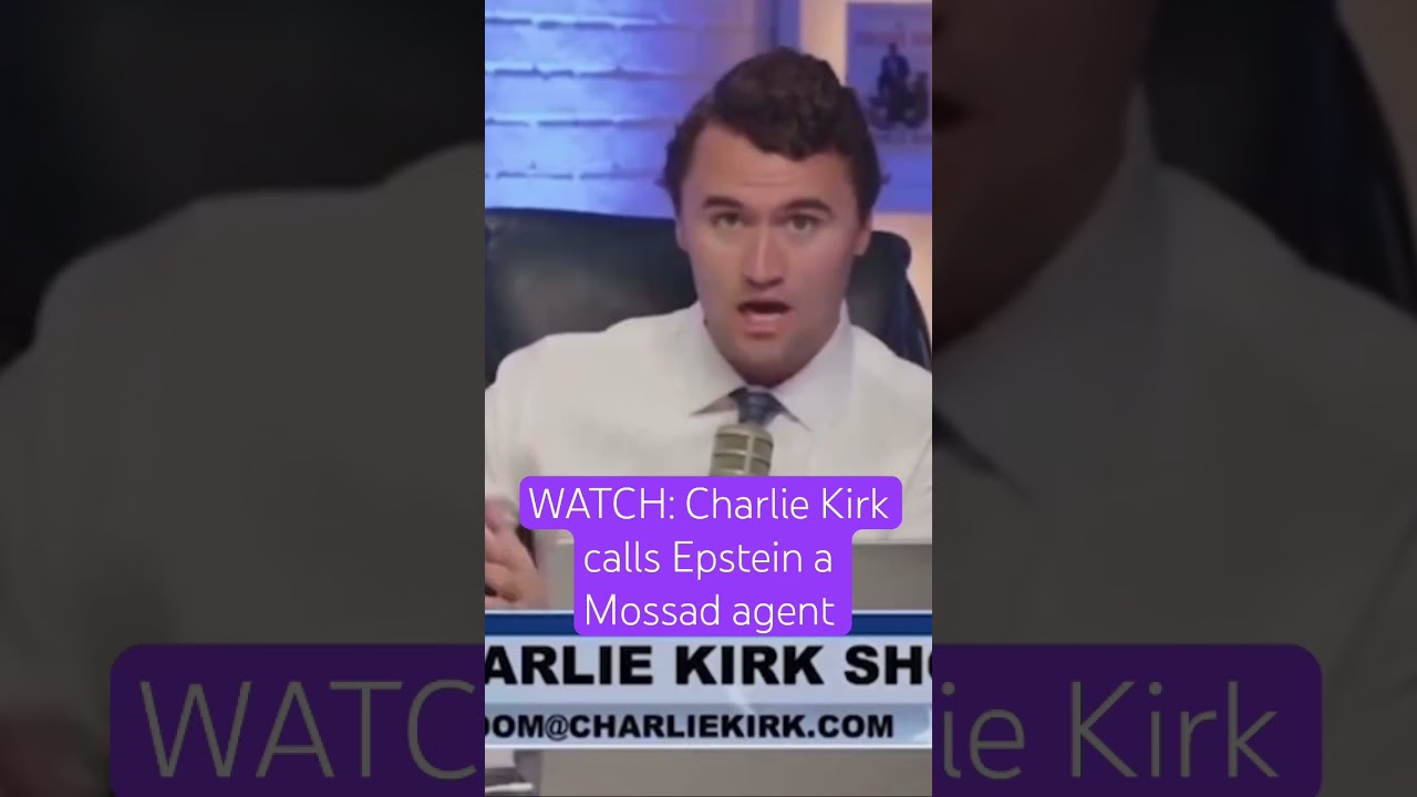 WATCH: Charlie Kirk calls Epstein a Mossad agent 🟪🗞️🗽🇵🇸 #Epstein #CharlieKirk #Israel #Mossad
